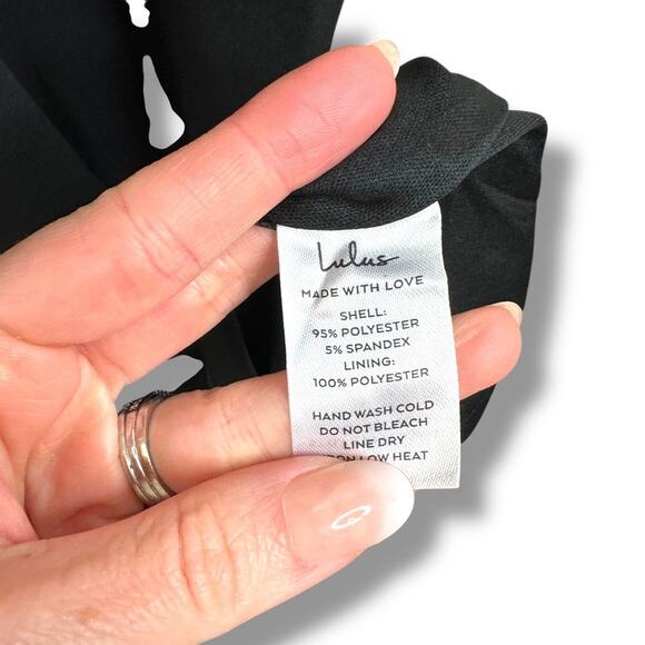 Lulus NWT Melora Black Crepe Bodycon Mermaid Sleeveless Flared Maxi Dress Medium - Picture 10 of 10